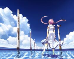  amano_kozue aria barefoot clouds feet mizunashi_akari sky summer wallpaper water 