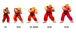  80s 90s blonde_hair capcom evolution ken ken_masters lowres muscle oldschool pixel_art sprite street_fighter street_fighter_1 street_fighter_ii street_fighter_iii street_fighter_iv street_fighter_zero 