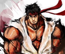  black_hair capcom male male_focus muscle ryu ryuu_(street_fighter) street_fighter 