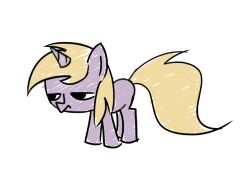  4:3 dinky_hooves_(mlp) equid equine female feral friendship_is_magic hasbro horn mammal my_little_pony mythological_creature mythological_equine mythology quadruped simple_background solo tail unicorn unimpressed white_background yikomega young young_female young_feral 