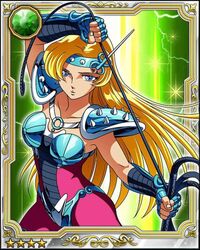  80s armor blonde_hair card chameleon_june curvy galaxy_card kurumada_masami long_hair oldschool saint_seiya shonen_jump whip 