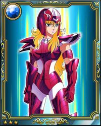  armor blonde_hair card galaxy_card kurumada_masami lipstic lipstick makeup mermaid_tethys mermaid_thetis oldschool saint_seiya shonen_jump 