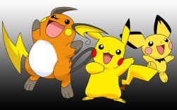  evolution generation_1_pokemon generation_2_pokemon nintendo pichu pikachu pokemon pokemon_(species) raichu 