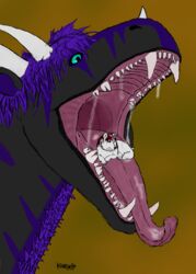  agorsjaatt(koazynka) bodily_fluids body_in_mouth canid canine canis dragon drooling feral fur hair hi_res koazynka krogaalt(koazynka) macro mammal mawplay mythological_creature mythological_scalie mythology open_mouth oral_vore saliva scalie size_difference soft_vore teeth tongue vore wolf 