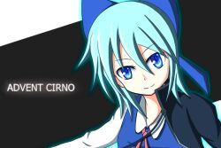  advent_cirno bad_id bad_pixiv_id blue_eyes blue_hair bow cirno dash_(rararu) female hairbow long_sleeves short_hair smile solo touhou upper_body 