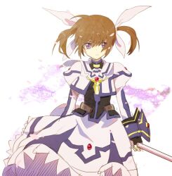  bad_id bad_pixiv_id brown_hair female fingerless_gloves gloves hair_ribbon lyrical_nanoha mahou_shoujo_lyrical_nanoha mahou_shoujo_lyrical_nanoha_a&#039;s mahou_shoujo_lyrical_nanoha_the_movie_2nd_a&#039;s masui purple_eyes raising_heart ribbon short_twintails solo takamachi_nanoha takamachi_nanoha_(exelion_mode) twintails 