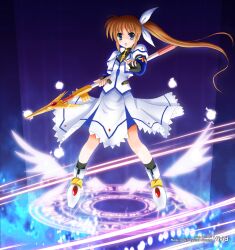  :o blush character_name commentary_request copyright_name dress energy_ball female fingerless_gloves flipper full_body gloves glowing jacket long_hair lyrical_nanoha magazine_(weapon) magic_circle magical_girl mahou_shoujo_lyrical_nanoha_strikers mahou_shoujo_lyrical_nanoha_vivid md5_mismatch open_clothes open_jacket photoshop_(medium) purple_eyes raising_heart raising_heart_(exceed_mode) red_hair resolution_mismatch shoes side_ponytail solo source_larger staff takamachi_nanoha takamachi_nanoha_(exceed_mode) winged_footwear wings 