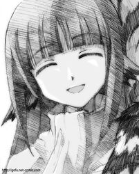  commentary_request female gofu greyscale monochrome portrait sketch solo traditional_media utawarerumono yuzuha_(utawarerumono) 