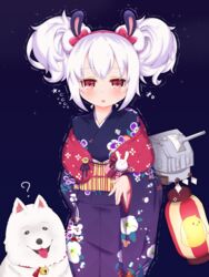  ? animal animal_ears azur_lane bell blue_kimono blush bow canine cannon chick_print commentary_request double_bun female fingernails floral_print flying_sweatdrops hair_bun hairband hairbow highres japanese_clothes jingle_bell kimono laffey_(azur_lane) laffey_(snow_rabbit_and_candy_apple)_(azur_lane) lantern long_sleeves looking_at_viewer manjuu_(azur_lane) obi official_alternate_costume paper_lantern parted_lips print_kimono purple_background rabbit_ears red_bow red_eyes red_hairband sash sidelocks solo sonodaeri sweat tears tongue tongue_out trembling turret wide_sleeves 