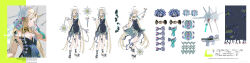  absurdres aqua_eyes black_dress black_footwear blonde_hair chains chinese_commentary closed_eyes commentary_request commission dress expressionless eyelashes eyeshadow female fish_bone full_body geta grey_scrunchie highres holding holding_mace holding_weapon incredibly_absurdres long_hair looking_at_viewer low_twintails mace makeup marking_on_cheek multiple_views original pink_eyeshadow reference_sheet sample_watermark scrunchie shell_hair_ornament short_dress side_slit teardrop_facial_mark tengu-geta tentacle twintails very_long_hair watermark weapon weibo_watermark white_background wrist_scrunchie z3zz4 