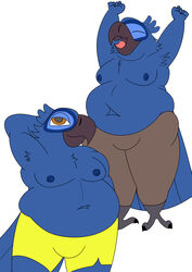  absurd_res anthro avian avian_feet barefoot beak bedroom_eyes belly belly_overhang big_belly bird blu_(rio) blue_belly blue_body blue_feathers blue_sky_studios chubby_cheeks claws closed_eyes clothed clothing eyebrows feathers feet hand_on_head happy hi_res itzimiau macaw male narrowed_eyes neotropical_parrot obese obese_anthro open_mouth overweight overweight_anthro overweight_male parrot pecs raised_arm rio_(series) round_body scuted_arms scuted_hands scutes seductive simple_background slightly_chubby slightly_chubby_anthro slightly_chubby_male smile solo spix&#039;s_macaw stretching tail tail_feathers talons thick_thighs toes true_parrot white_background wide_hips yawn yawning_position 