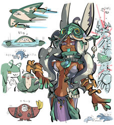  animal_humanoid arthropod banana big_man_(splatoon) blush cephalopod cephalopod_humanoid clothed clothing colgera crab crustacean dark_body dark_skin decapoda disguise eyelashes female food fruit fur green_body grey_body grey_fur group headgear humanoid inkling jewelry link malacostracan male marina_(splatoon) marine marine_humanoid mask mineru mollusk mollusk_humanoid navel nintendo plant pseudo_hair simple_background splatoon tears_of_the_kingdom tentacle tentacle_hair the_legend_of_zelda tirarizun tongue tongue_out white_background yiga yiga_clan yona_(tloz) zonai zora 