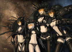  4girls amarr_empire_(eve_online) bad_id bad_pixiv_id battleship_(eve_online) beam_cannon black_hair black_panties breasts bright_pupils cannon capital_ship_(eve_online) carrier_(eve_online) cleavage combat_ship_(eve_online) commentary_request cruiser_(eve_online) energy_cannon eve_online flat_chest fleet frigate_(eve_online) glowing glowing_eyes gun highres large_breasts laser_cannon lingerie long_hair mcrc_science mecha_musume medium_breasts miniskirt multiple_girls nightmare_(eve_online) orange_eyes pale_skin panties personification phantasm_(eve_online) photoshop_(medium) pirate_faction_(eve_online) revenant_(eve_online) sansha&#039;s_nation_(eve_online) skirt slit_pupils small_breasts space spikes succubus_(eve_online) super_capital_ship_(eve_online) supercarrier_(eve_online) thighhighs turret underwear weapon white_hair yellow_pupils zettai_ryouiki 