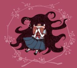  book commentary_request female heart long_hair noroino_hanako skirt solo traditional_youkai umi_(srtm07) youkai_(youkai_watch) youkai_watch 