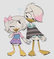  anatid anseriform avian bird disney duck ducktales ducktales_(2017) duo female hi_res lechepop lena_(ducktales) webby_vanderquack 