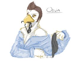  2015 accipitrid accipitriform alternative_fashion anthro avian beak bird ciirka clothed clothing eagle eyewear facial_hair fauxhawk feathers glasses hair hi_res hipster https://www.furaffinity.net/view/16142272/ male oswin partially_clothed shirt short_hair sideburns simple_background solo topwear white_background 