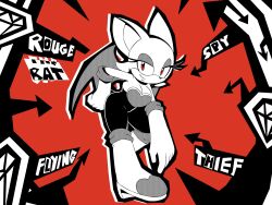  anthro bat boots breasts caraquedesenha cleavage clothed clothing crossover english_text female footwear gloves handwear hi_res mammal persona_(series) rouge_the_bat sega shoes smile solo sonic_the_hedgehog_(series) text 