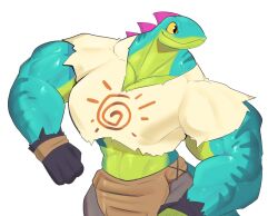  abs anthro big_muscles big_pecs black_bottomwear black_clothing black_shorts blue_body blue_scales bottomwear clothing epic_games fanny_pack fortnite gloves green_body green_scales handwear hi_res huge_muscles huge_pecs lizard lizzik_(fortnite) male midriff multicolored_body multicolored_scales muscular muscular_anthro muscular_arms muscular_male pecs reptile scales scalie shirt shorts solo topwear unusualboo54 white_clothing white_shirt white_topwear yellow_eyes 