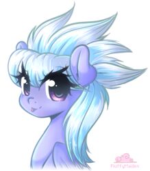  2017 bust_portrait cloud_chaser_(mlp) equid equine eyelashes feathered_wings feathers female feral fluffymaiden friendship_is_magic hair hasbro hi_res long_hair looking_at_viewer mammal multicolored_hair my_little_pony mythological_creature mythological_equine mythology pegasus portrait purple_eyes simple_background smile solo tongue tongue_out white_background wings 