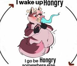  anthro force_feeding forced holidaysoftfox male meme overweight solo weight_gain 