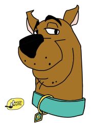  2024 black_eyes black_nose brown_body brown_fur canid canine canis collar digital_drawing_(artwork) digital_media_(artwork) domestic_dog feral fur hanna-barbera hi_res male mammal omeggaomelette scooby-doo scooby-doo_(series) signature solo 