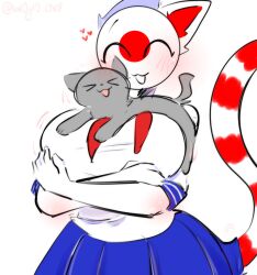  1girls among_us among_us_reference big_breasts blush cat_ears cat_tail catgirl countryhumans countryhumans_girl feline japan_(countryhumans) kak0yt0_chel school_uniform tagme 