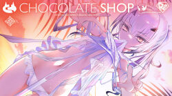  bare_shoulders bikini breasts camisole choco_(chocolate_shop) commentary_request fate/grand_order fate_(series) female forked_eyebrows highres long_hair looking_at_viewer melusine_(fate) mouth_hold navel sidelocks sky small_breasts solo swimsuit twilight white_bikini white_camisole white_hair yellow_eyes 