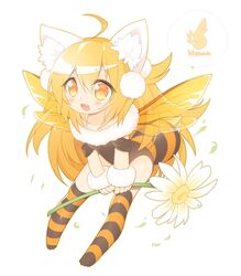  2015 accessory ahoge animal_humanoid armwear arthropod arthropod_humanoid bangs bee_humanoid biped black_clothing black_legwear black_leotard blonde_hair blush cat_humanoid clothing cute_fangs daisy_(flower) dialogue english_text feet felid felid_humanoid feline feline_humanoid female female_humanoid flower fluffy glistening glistening_hair hair hair_accessory hair_pom humanoid hybrid hymenopteran hymenopteran_humanoid inner_ear_fluff insect_humanoid insect_wings insects leaf legwear leotard light_body light_skin lolicon long_hair mammal mammal_humanoid mofuaki multicolored_clothing multicolored_legwear open_mouth open_smile orange_clothing orange_legwear pattern_clothing pattern_legwear pictographics pink_blush plant pom_(decoration) pom_accessory simple_background smile solo speech_bubble standing stem stinger striped_clothing striped_legwear stripes text translucent translucent_wings tuft white_armwear white_background white_clothing white_ears white_flower wings yellow_eyes yellow_wings young young_female young_humanoid 