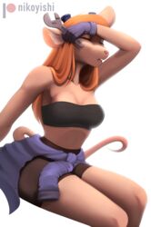  2021 absurd_res anthro bandeau better_version_at_source blonde_hair bodily_fluids breasts chip_&#039;n_dale_rescue_rangers clothed clothing conditional_dnp crop_top digital_media_(artwork) digital_painting_(artwork) disney eyewear female gadget_hackwrench goggles hair hi_res irreplaceable_bvas jacket_around_waist mammal mouse murid murine nikoyishi open_mouth patreon patreon_logo patreon_username rodent shirt simple_background sitting solo sweat tools topwear unavailable_at_source wrench 