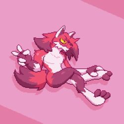  1:1 anthro beetroot_(pink_sucker) canid canine digital_media_(artwork) fox lube male mammal paws pink_sucker pixel_(artwork) red_fox sitting solo true_fox 