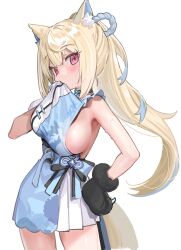  animal_ear_fluff animal_ears animal_hands belt black_sash blonde_hair blue_belt blue_hair blue_kimono blush breasts colored_inner_animal_ears commentary cowboy_shot dog_ears dog_girl dog_paws dog_tail female floral_print_kimono fuwawa_abyssgard fuwawa_abyssgard_(new_year) gloves hand_on_own_hip hololive hololive_english japanese_clothes kanzarin kimono long_hair looking_at_viewer mouth_hold multicolored_hair official_alternate_costume official_alternate_hairstyle paw_gloves pink_eyes sash sideboob sideless_kimono simple_background sleeveless sleeveless_kimono solo streaked_hair tail two-tone_hair virtual_youtuber white_background 