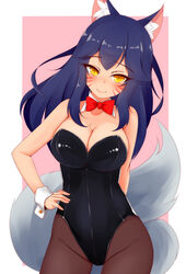  ahri animal_ears ayatori bunny_girl kitsune league_of_legends no_bra pantyhose tail 