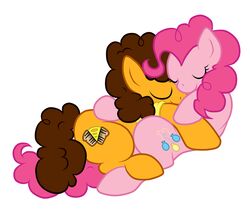  2014 bottomless brown_hair cheese_sandwich_(mlp) closed_eyes clothed clothing cutie_mark duo earth_pony equid equine female feral friendship_is_magic fur hair hasbro horse hug male mammal my_little_pony orange_body orange_fur pink_body pink_fur pink_hair pinkie_pie_(mlp) pony romantic romantic_ambiance romantic_couple shirt simple_background topwear werepuppy white_background 