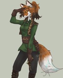  anthro breasts canid canine clothed clothing female fox mammal pathfinder solo 