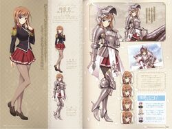  armor armored_boots artbook blue_eyes boots breastplate brown_hair brown_legwear charging_forward couter cuirass cuisses epaulettes faulds feathers female gauntlets helmet highres holding holding_reins horse horseback_riding knight komori_kei long_hair looking_at_viewer official_art pantyhose pauldrons pleated_skirt poleyn red_skirt reference_sheet reina_f_avery reins riding rondel saddle shoulder_armor simple_background skirt spurs standing swept_bangs tabard thighhighs vambraces visor_(armor) walkure_romanze white_feathers white_tabard 