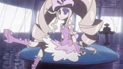  2girls animated animated blonde_hair boots harime_nui kill_la_kill kiryuuin_ragyou lolita_fashion multiple_girls sitting twintails 