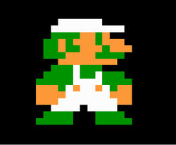  8bit game_sprite luigi mario_(series) nintendo super_mario_bros. 