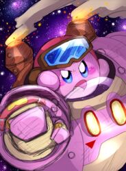  2016 alien angry armor clothing eyewear goggles halgalaz hat headgear headwear kirby kirby:_planet_robobot kirby_(series) machine male mecha nintendo not_furry open_mouth smoke solo waddling_head 