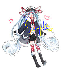  arms_at_sides artist_name black_footwear black_gloves black_necktie black_shorts blue_eyes blue_hair boots buttons chinese_commentary coat collared_shirt commentary crab_claw crab_hair_ornament double-breasted female flat_chest full_body fur-trimmed_boots fur-trimmed_coat fur_trim gloves hat hatsune_miku highres knee_boots long_hair looking_at_viewer miyy_(75201119) necktie no_nose open_clothes open_coat open_mouth peaked_cap red_shirt red_thighhighs shirt shorts simple_background smile snowflakes solo star_(symbol) striped_clothes striped_thighhighs thighhighs twintails very_long_hair vocaloid watermark wavy_hair white_background white_hat white_thighhighs yuki_miku yuki_miku_(2022) zettai_ryouiki 