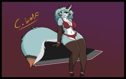  16:10 2_ears ammy_(cynically_wolf) anthro bedroom_eyes big_tail black_border blue_body blue_fur blue_hair border bra breasts canid canine canis cheek_markings cheek_tuft clothing cynically_wolf exposure_variation eyelashes facial_markings facial_tuft female fluffy fluffy_tail fur fur_markings gesture hair head_markings hi_res long_hair long_tail looking_away mammal markings medium_breasts multicolored_body multicolored_ears multicolored_eyes multicolored_fur multicolored_tail narrowed_eyes panties red_clothing red_underwear seductive solo striped_body striped_fur stripes tail thick_eyelashes tuft underwear white_body white_fur widescreen wolf 