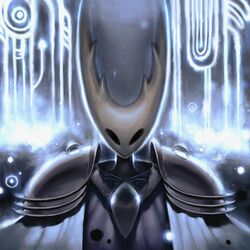  1:1 2019 abstract_background ambiguous_gender animal_humanoid armor arthropod arthropod_humanoid ashenhare black_eyes bright bust_portrait cape clothing digital_media_(artwork) digital_painting_(artwork) empty_eyes front_view glowing_runes gorget hi_res hollow_knight hollow_knight_(character) horn humanoid icon insect_humanoid insects male_(lore) portrait pure_vessel_(hollow_knight) shaded solo spaulder team_cherry vessel_(species) void_(hollow_knight) white_cape white_clothing white_glow 