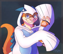  anthro bardo_en_krisis biped claws clothing eyewear fur generation_2_pokemon glasses hi_res kigurumi legendary_pokemon lugia mammal mustelid nintendo onesie otter paws pokemon pokemon_(species) signature solo tail whiskers 