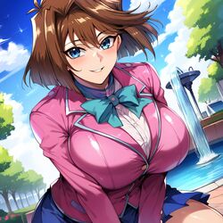  1girls ai_generated alternate_breast_size big_breasts breasts busty curvaceous curvy curvy_body curvy_female curvy_figure female huge_breasts large_breasts mazaki_anzu nipples school_uniform sweat sweating sweaty sweaty_body sweaty_breasts tea_gardner thick_thighs thighs yu-gi-oh! yu-gi-oh!_duel_monsters 