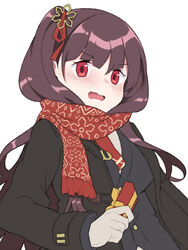  black_coat blunt_bangs blush box coat embarrassed enpera female gift gift_box girls&#039;_frontline gloves hair_ornament half_updo holding holding_gift jjuwaap long_hair long_sleeves looking_at_viewer necktie official_alternate_costume one_side_up print_scarf purple_hair red_eyes red_necktie red_scarf scarf simple_background snowflake_hair_ornament snowflake_print solo upper_body v-shaped_eyebrows wa2000_(date_in_the_snow)_(girls&#039;_frontline) wa2000_(girls&#039;_frontline) wavy_mouth white_background white_gloves winter_clothes 