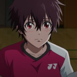  aragaki_nagisa blush breasts brown_hair female hanebado! mole mole_under_mouth red_eyes short_hair spiky_hair tears tomboy 