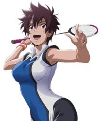  aragaki_nagisa brown_hair hanebado! mole mole_under_mouth red_eyes short_hair tomboy 