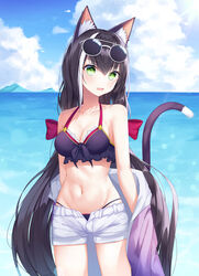  animal_ears bikini kyaru_(princess_connect) lin_(user_uzmw2535) nekomimi princess_connect princess_connect!_re:dive swimsuits tail 