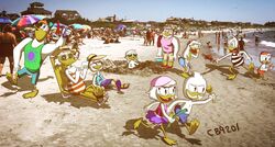  anatid anseriform anthro arthropod asterozoan avian barefoot beach bentina_beakley beverage bird bottomwear cartoonboy9201 clothing crab crustacean decapoda della_duck dewey_duck disney donald_duck drinking duck ducktales ducktales_(2017) echinoderm feet female footwear group hair hair_bun hat headgear headwear huey_duck human laugh launchpad_mcquack lena_(ducktales) lolicon louie_duck malacostracan male mammal marine one-piece_swimsuit photo_background photography_(artwork) sandals scrooge_mcduck seaside shirt shorts spandex spandex_shorts starfish stripes sunbathing swimwear tight_bottomwear tight_clothing tight_shorts topwear webby_vanderquack young young_anthro young_female young_male 