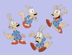  anthro clothing footwear hi_res macropod male mammal marsupial multiple_poses nickelodeon open_mouth pose rocko&#039;s_modern_life rocko_rama scottforester17 shirt shoes simple_background solo tailbutt teeth topwear wallaby 