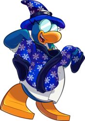  alpha_channel avian bird blue_body blue_clothing blue_headwear blue_jacket blue_topwear clothing club_penguin coat eyewear full-length_portrait gary_the_gadget_guy glasses hat headgear headwear hi_res holding_clothing holding_jacket holding_object holding_topwear jacket lab_coat male official_art open_mouth pattern_clothing pattern_headgear pattern_headwear pattern_jacket pattern_topwear penguin portrait snowflake_pattern solo toony topwear unknown_artist upper_teeth_only white_clothing white_coat white_topwear wizard_hat 